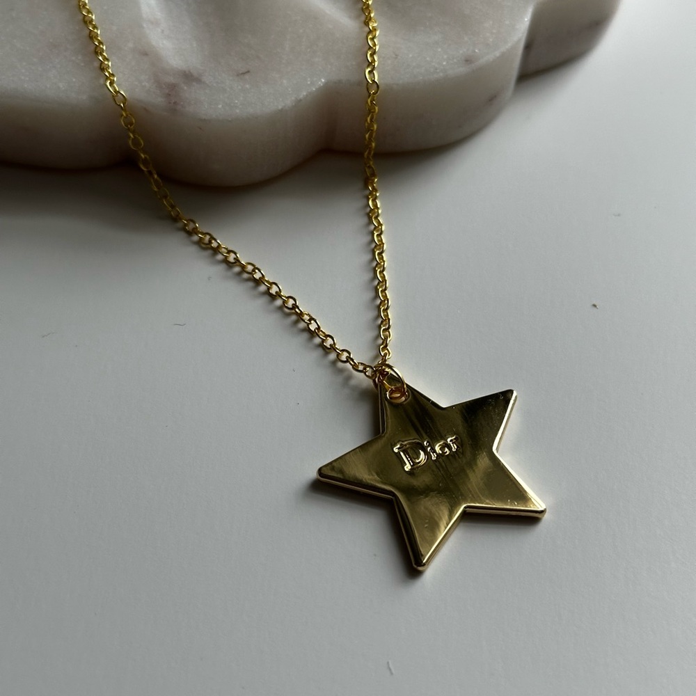 Dior Gold Star Pendant Necklace CD